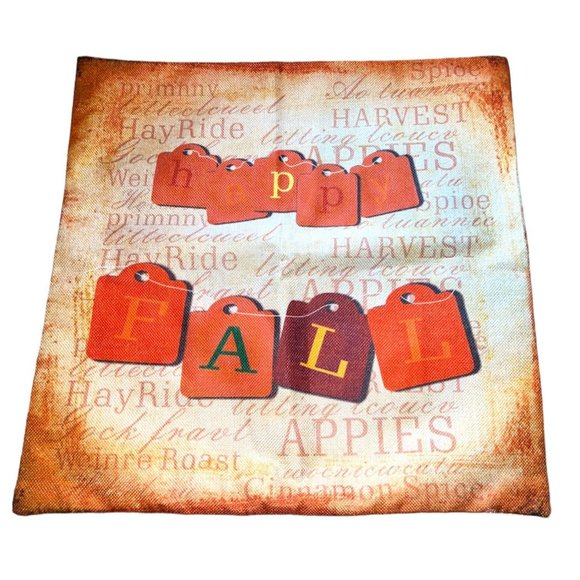 Farmhouse Pair of Pillow Cases Covers Happy Fall - Picture 3 of 8